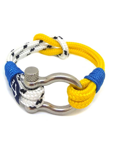 Pulsera náutica con grillete amarillo y blanco para venta al por mayor de Bran Marion
