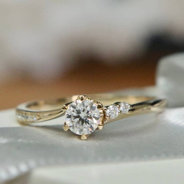 Mathieu Blanchard - Vendita all'ingrosso Anelli multipietra - Anello solitario in oro 10K e moissanites7