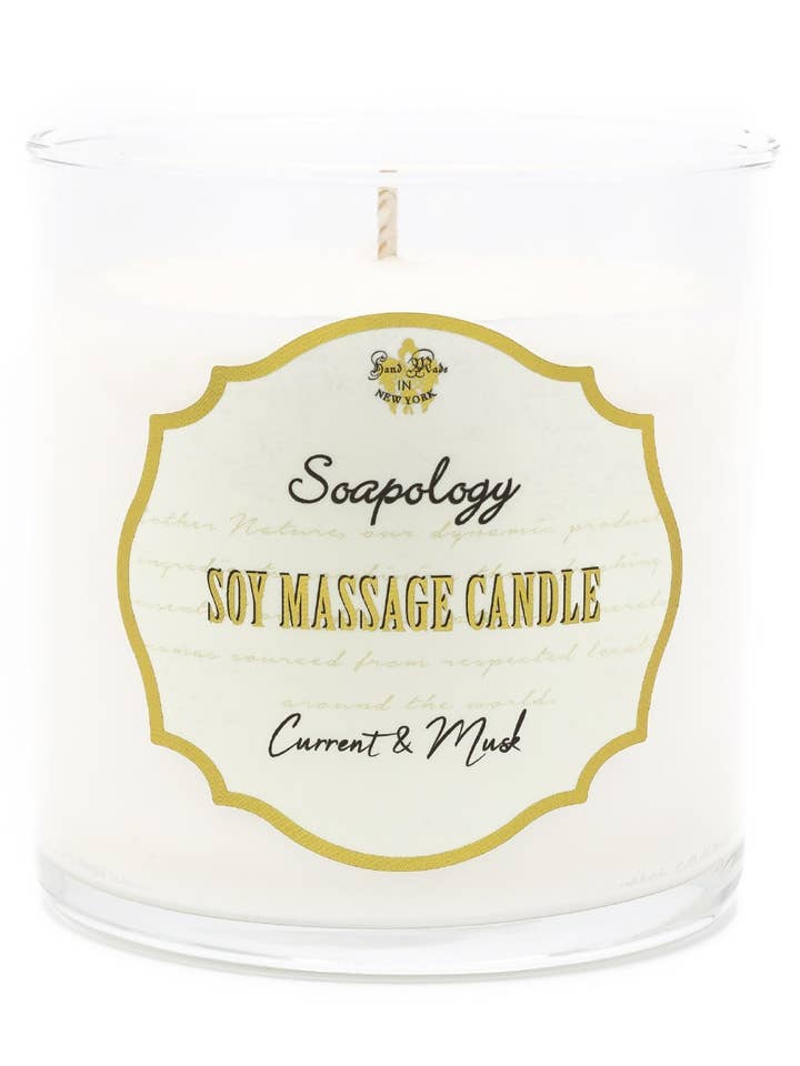 Soy Massage Candle - Black Currant & Musk for wholesale by Soapology