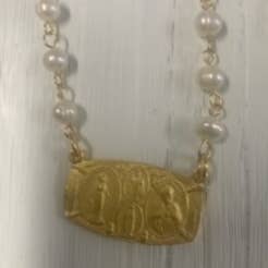 N4WBARP 4 WAY BAR MEDAL WITH PEARL CHAIN for wholesale by Weisinger Designs