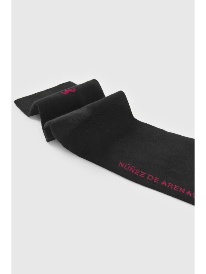 Black Plain socks with mustache print thread for wholesale on Faire1