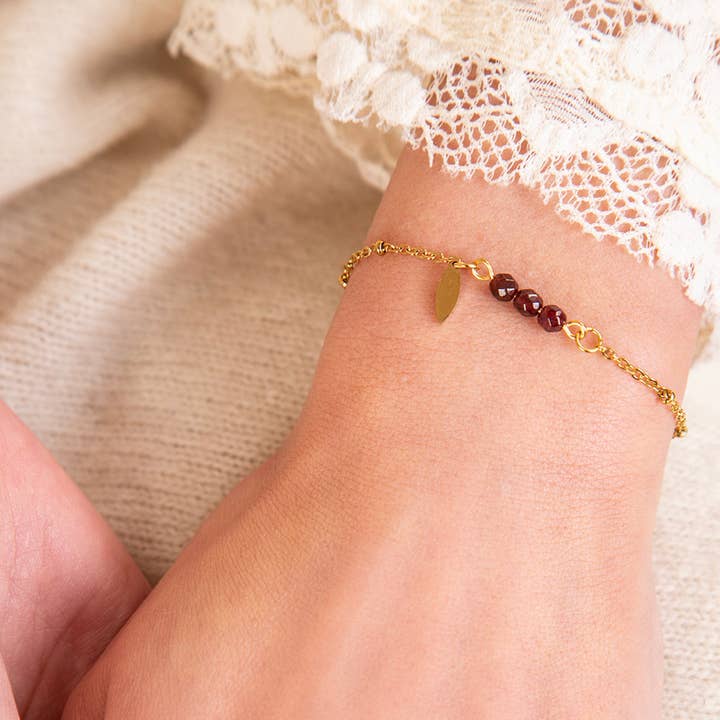 Armband POINTS Grenat für den Großhandel von Ni une ni deux