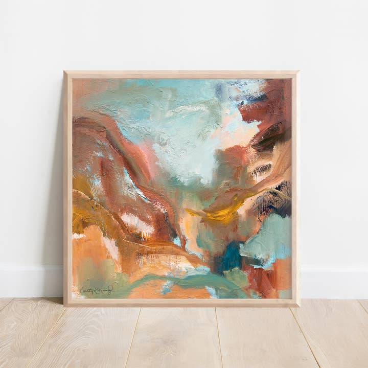 Stampa artistica «Red Desert Trail» 8x8" per la vendita all'ingrosso da parte di Caitlyn Mary Art