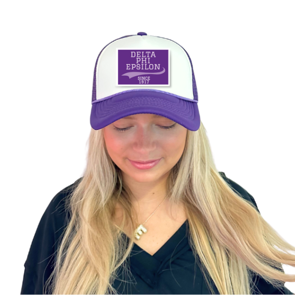 Sarahndipity Shop - Wholesale Trucker Hat - Women's - Sorority Trucker Hat w/ Patch - Collegiate Design1