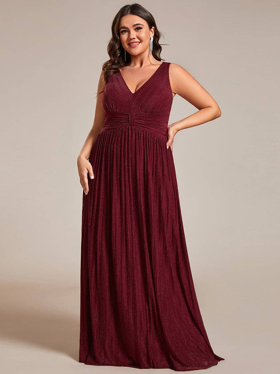 Ever-Pretty - Vente Robe de soirée – femme - Robe de soirée sans manches plissée à taille empire scintillante Ever-Pretty12