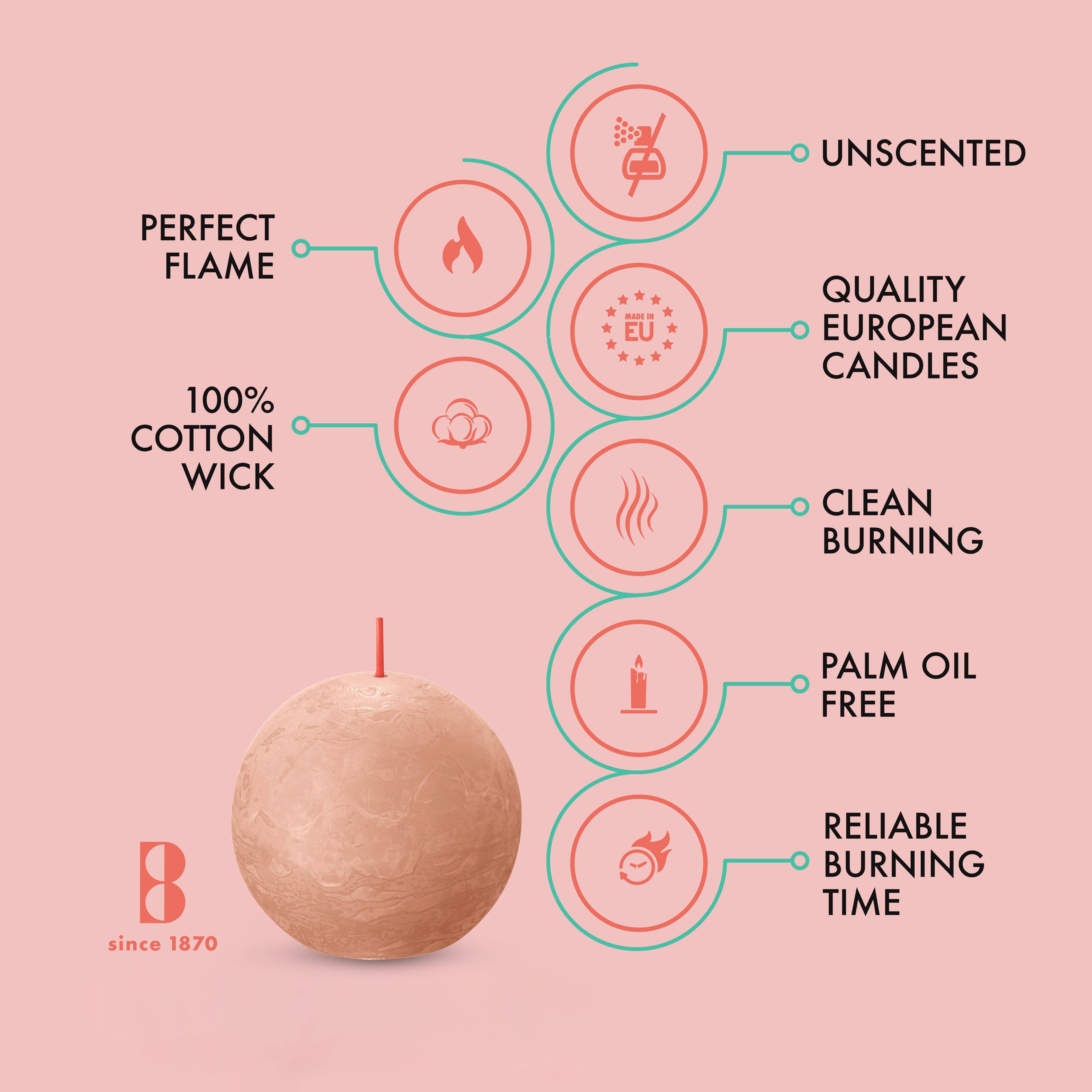 BOLSIUS – Velas de decoração por atacado – 6 Velas rústicas 3" - Inperfuted - Natural - Eco-Friendly - Cera Plant-Based - **Vendido Individualmente51