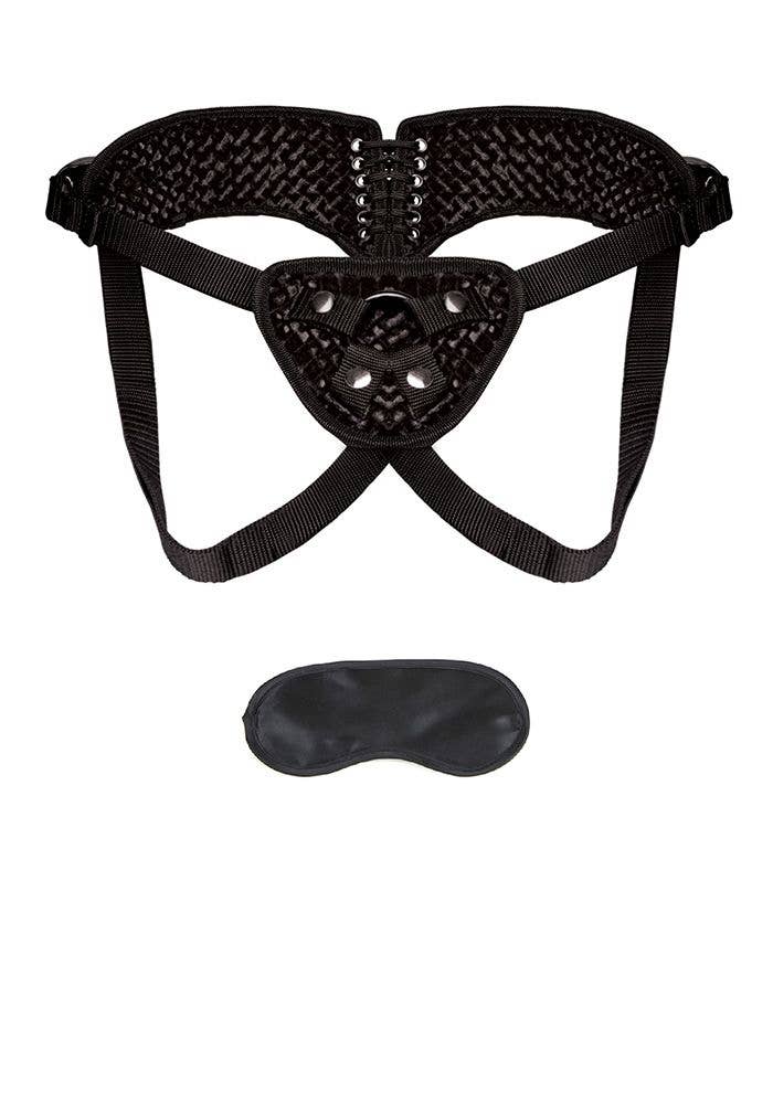 Lux Fetish Diamond Velvet Strap-on Corset Black OS for wholesale on Faire5