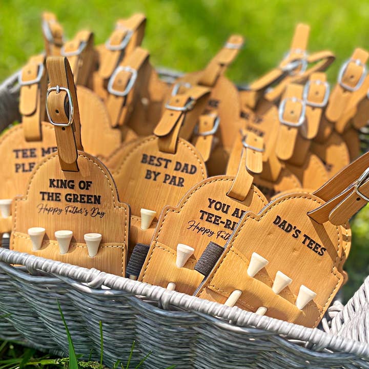 Lasting Impressions CT - Wholesale Sporting Accessories - Custom Leatherette Golf Tee Bag Attachment with 3 Tees
