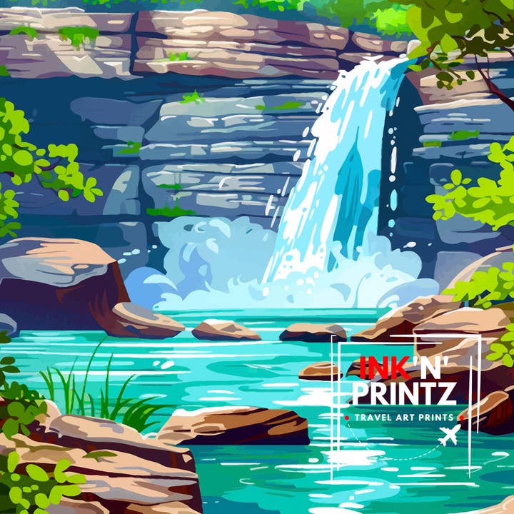 InkNPrintz – wholesale Art print – Lake Buchanan Texas Travel Poster7