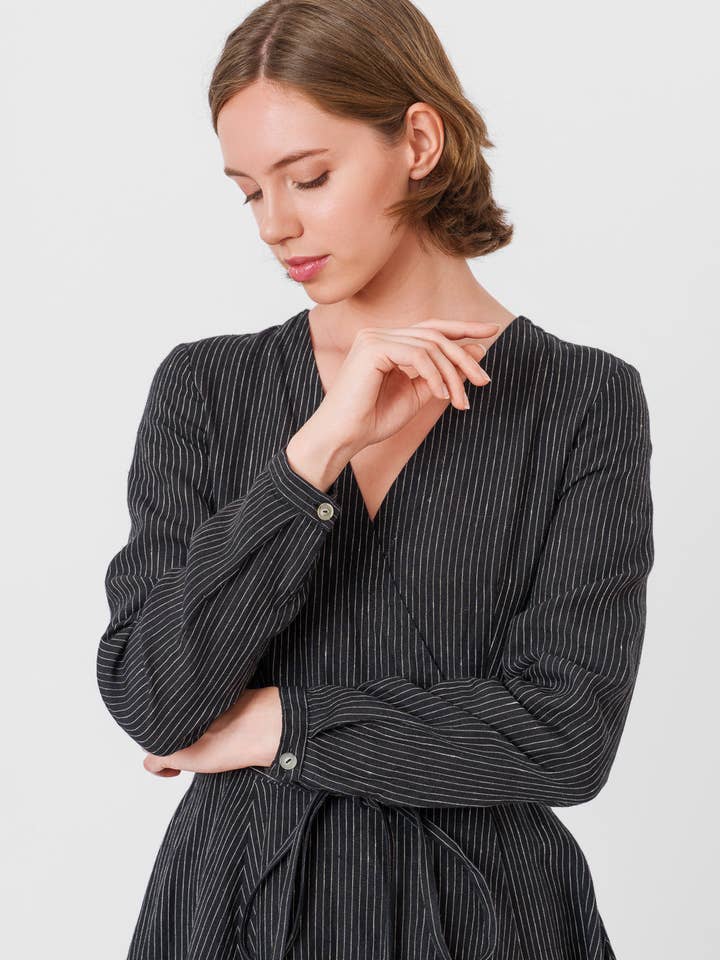 Son de Flor - Wholesale Dress - Women's - Wrap Dress, Long Sleeve11