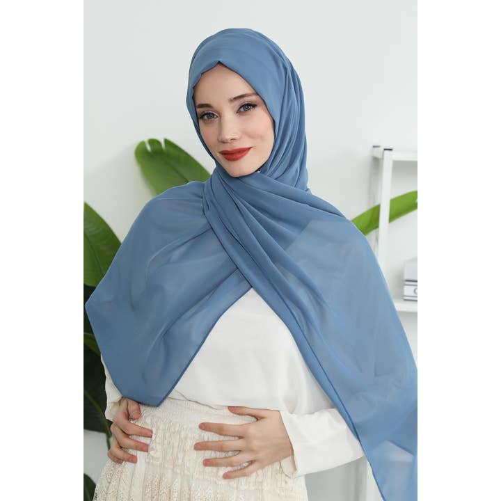 Aisha's Design - Wholesale Hijab – Women’s - Instant Chiffon Shawl Headscarf for Women with Cotton Bonnet Chiffon Turban Cap, Ready-to-Wear Soft Chiffon Shawl Instant Hijab Wrap,PS-46181