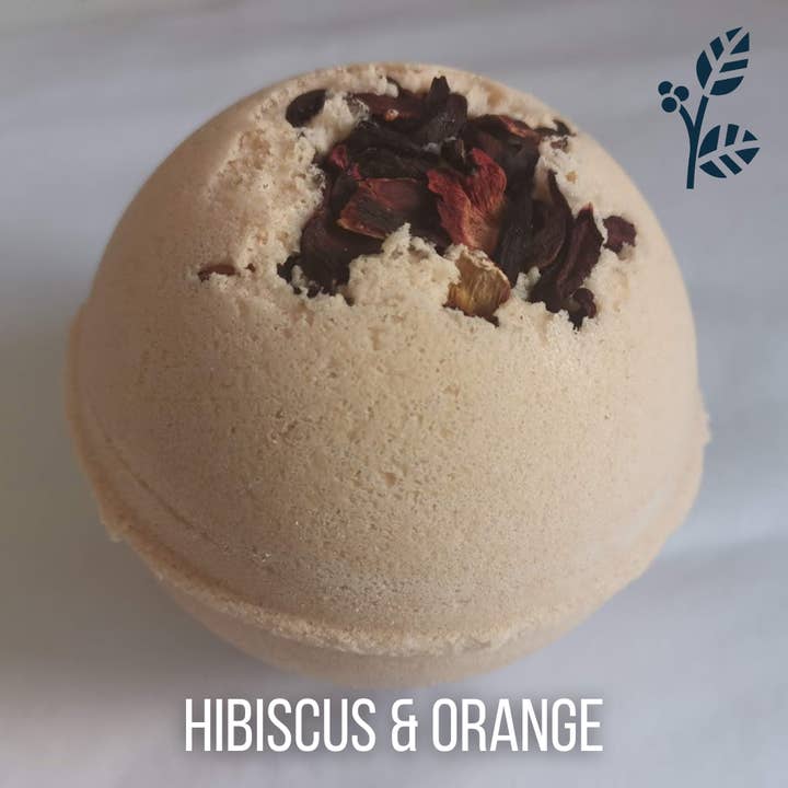 Hibiscus & Orange - Natural Bath Bomb - Large for wholesale by Recline Relax & Unwind