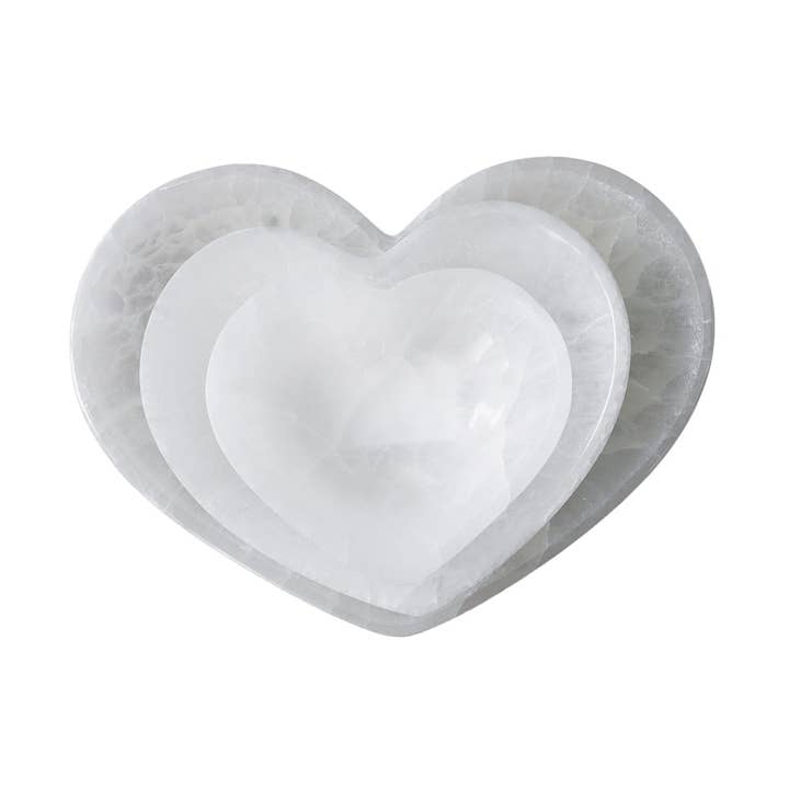 Selenite Heart Bowl for wholesale by Blue Ocean Traders