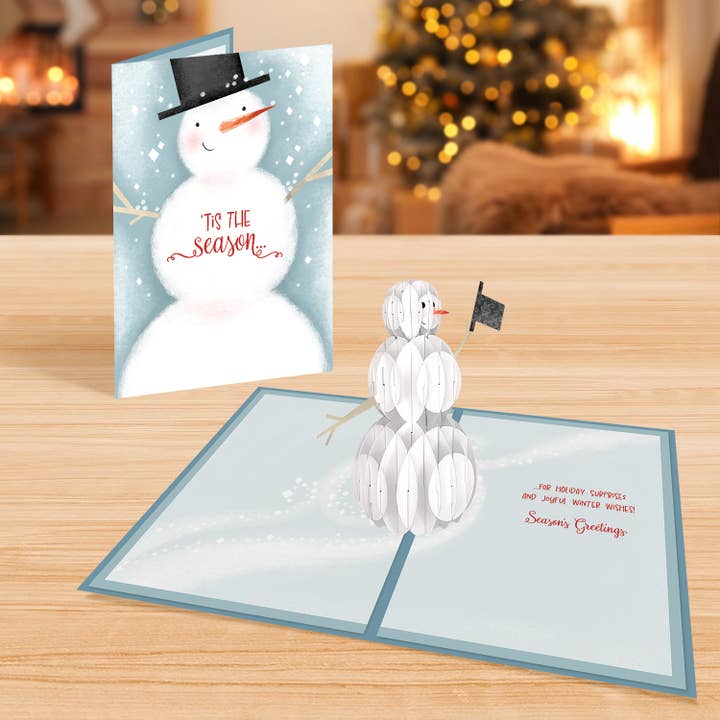 Snowman Card Pop-Up Christmas Design for wholesale by Designer Pop!