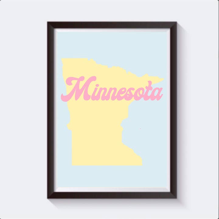 Minnesota Retro-Karten-Reise-Druck — erhältlich in 6 Größen für den Großhandel von 2 Sisters