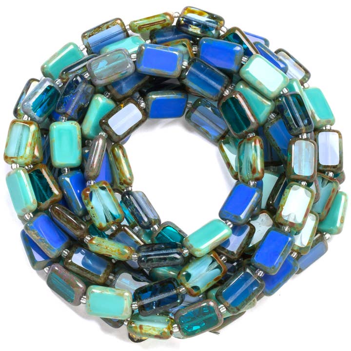 Braccialetto/collana convertibile con perline lunghe Ocean Mix 44" per la vendita all'ingrosso da parte di Stefanie Wolf Designs