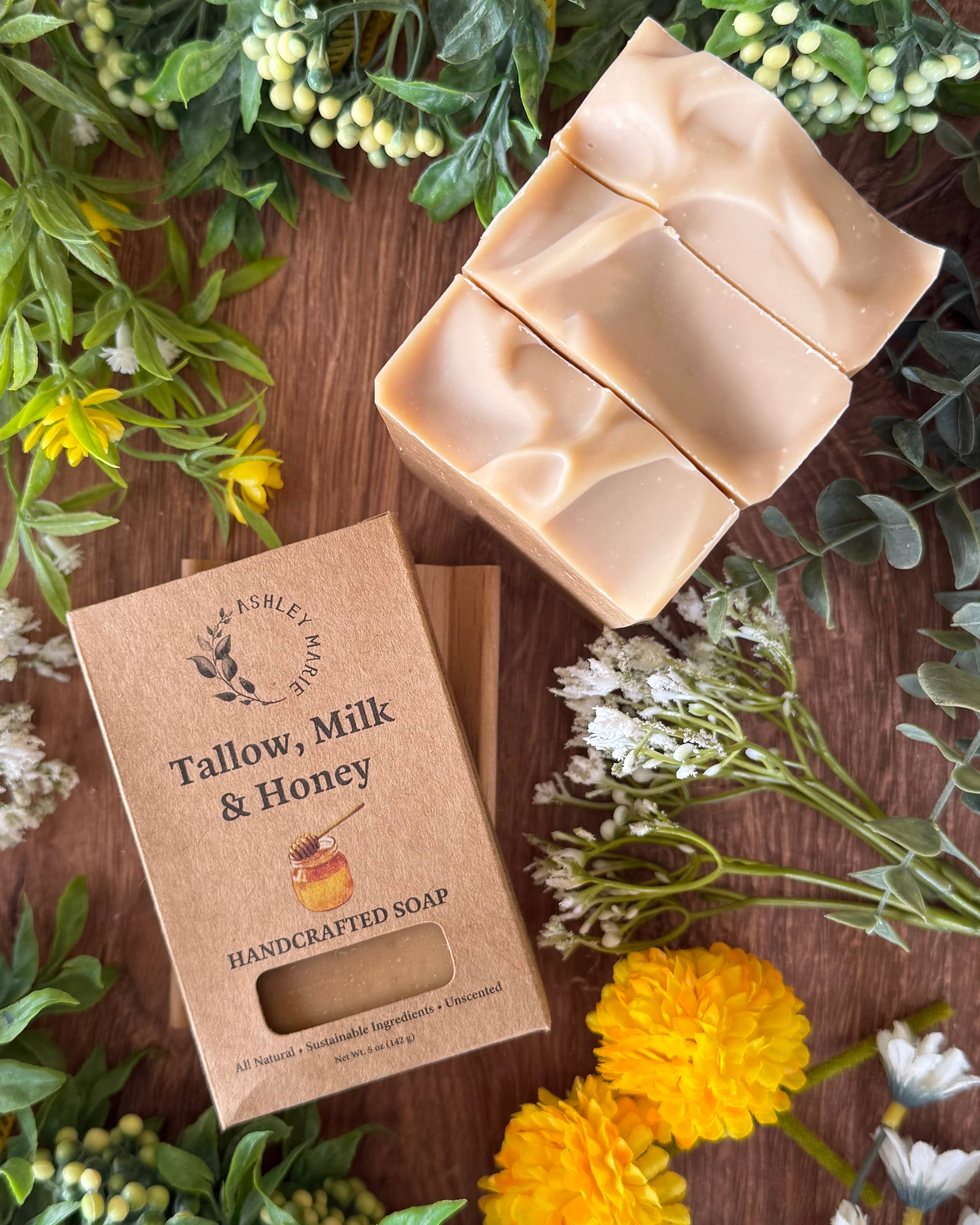 Ashley Marie Soap - Wholesale Bar Soap - Tallow, Milk + Honey – Unscented | Boxed Soap Bar2