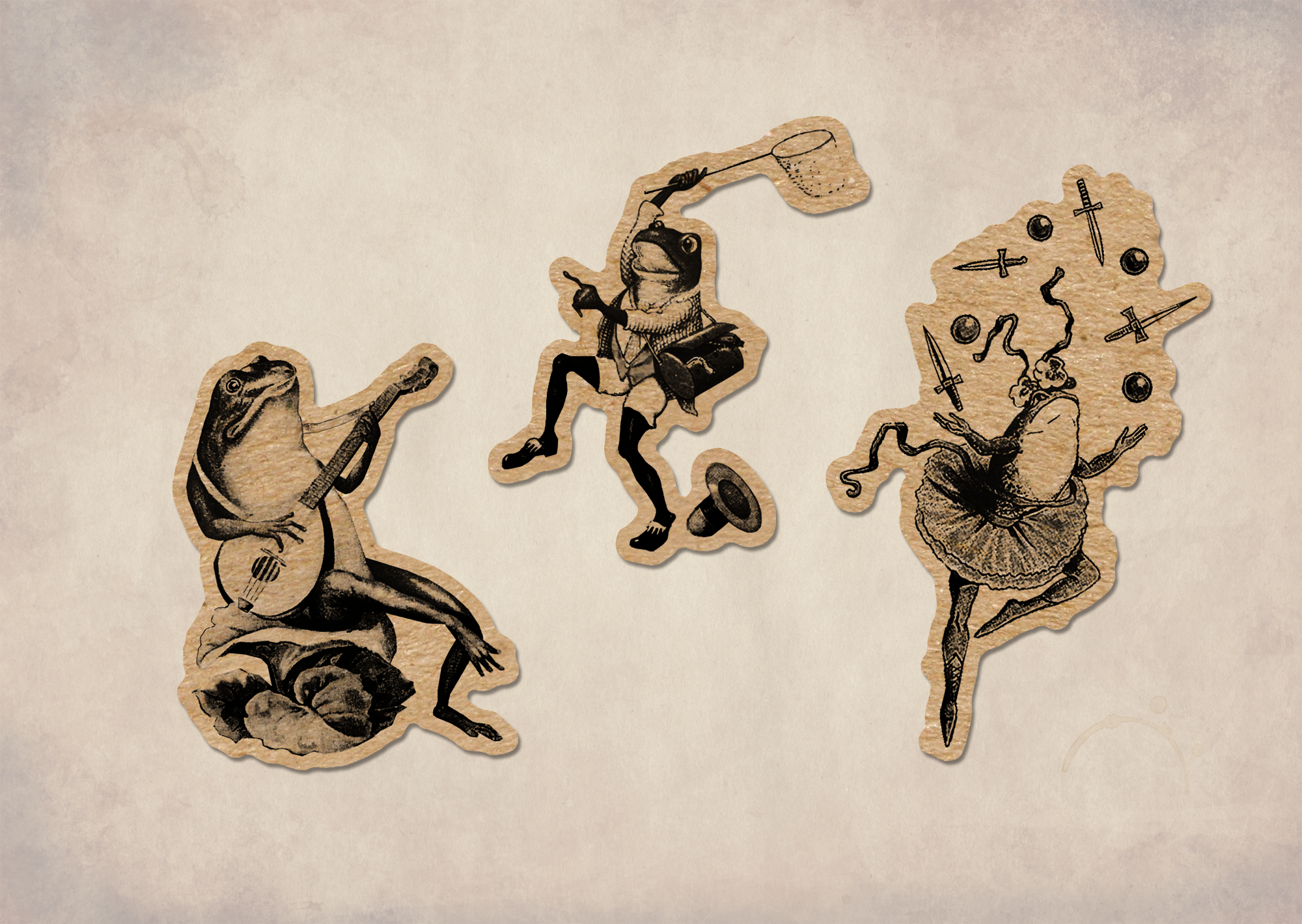 BoyPilot Goods - Wholesale Sticker - Vintage Frogs Sticker Sheet - Cute Cottagecore Antique Frog4