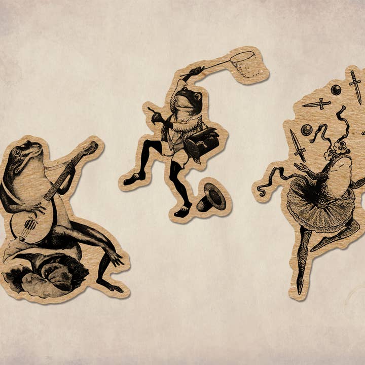 BoyPilot Goods - Wholesale Sticker - Vintage Frogs Sticker Sheet - Cute Cottagecore Antique Frog4