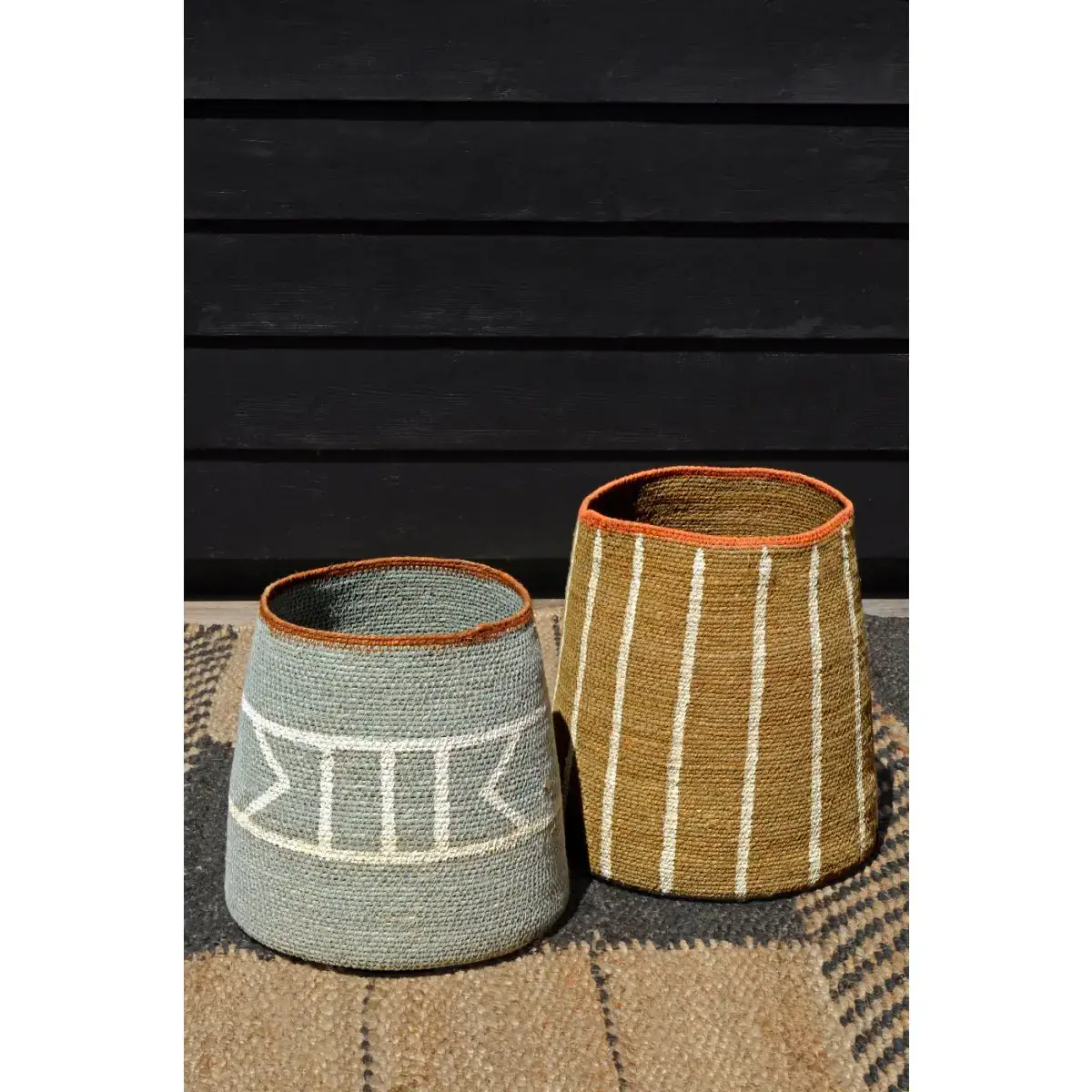 B A O B A B - Maison - Wholesale Basket - Tribal conical basket in gray seagrass1