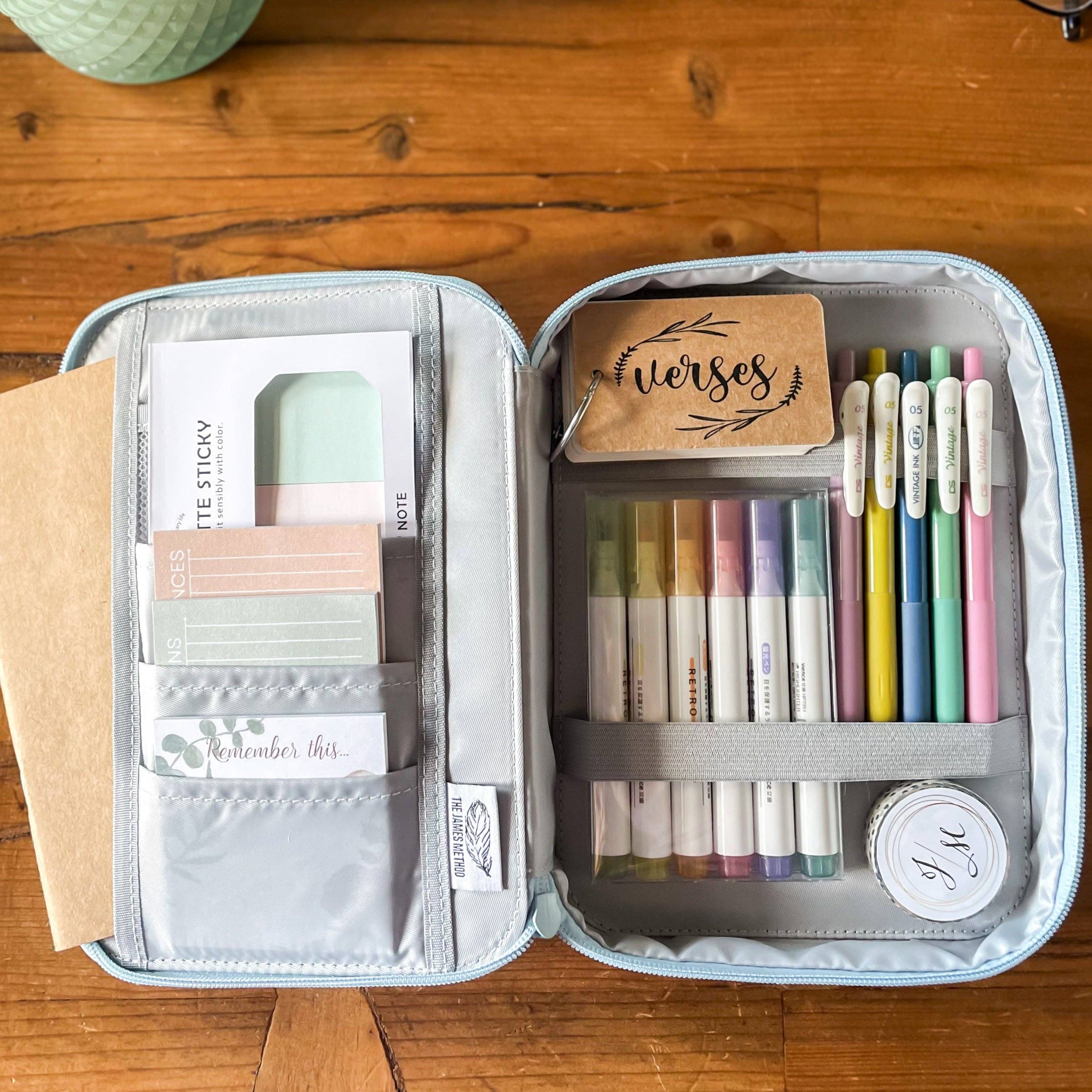 The James Method - Wholesale Pencil Case/Pouch - Canvas Organizer~Lotus Love1