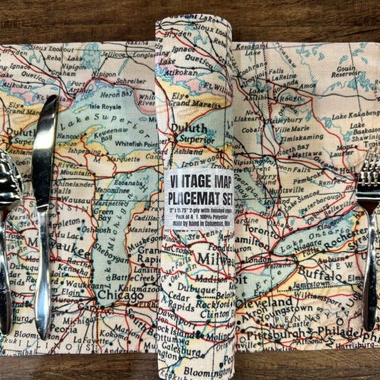Daisy Mae Designs - Wholesale Placemat - Custom Map Placemat Set Tabletop Linens Set of 4 Personalized1