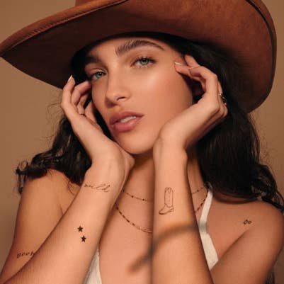 INKED by Dani - Wholesale Temporary Tattoo - Disco Cowgirl Temporary Tattoo Pack2