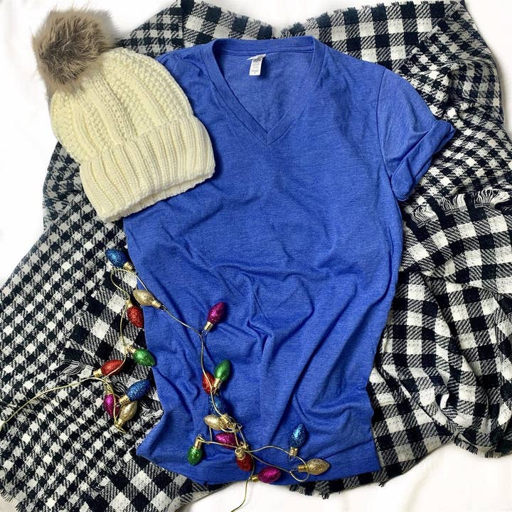 Top Crate - Wholesale Screen Printed T-Shirt - Women's - Custom 2-sided Graphic V-Neck -Your design12