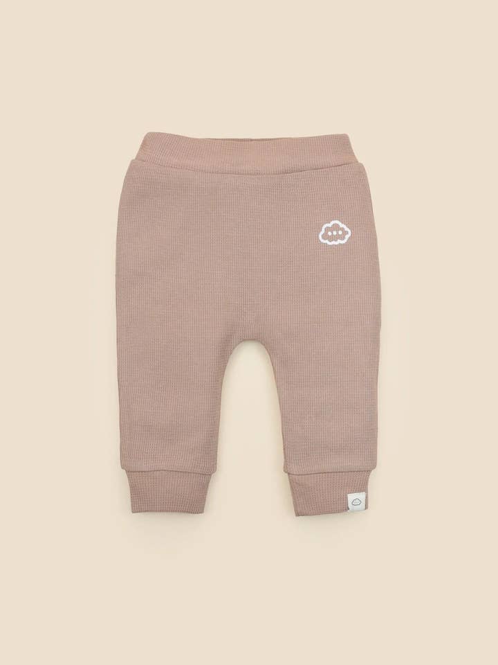 Leggings en coton biologique gaufré - Mocha pour la vente par Lūmmi in Colour Babywear