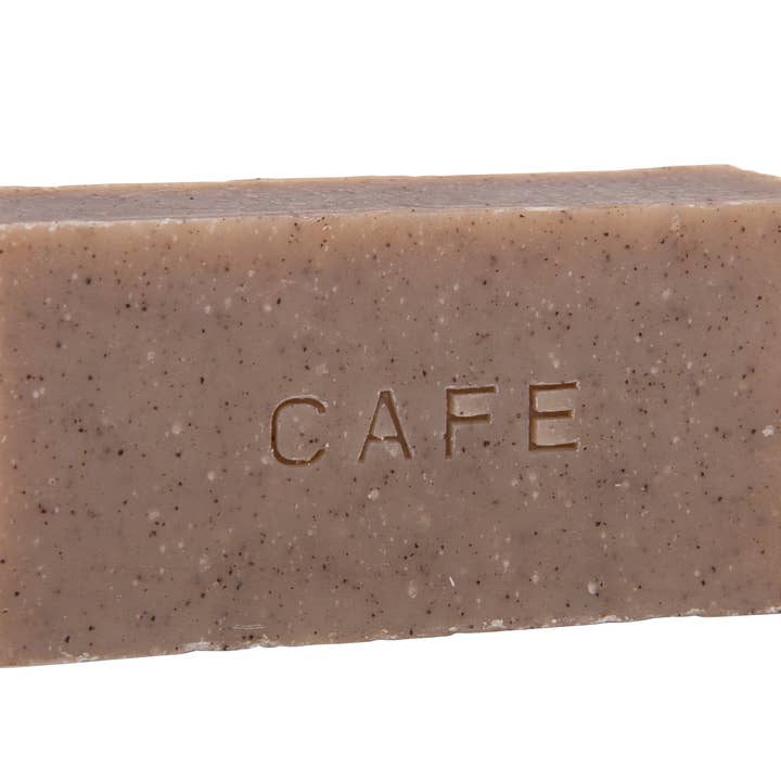 Savon exfoliant café – Mentholé, purifiant et tonique pour la vente par Savonnerie M'Nonga