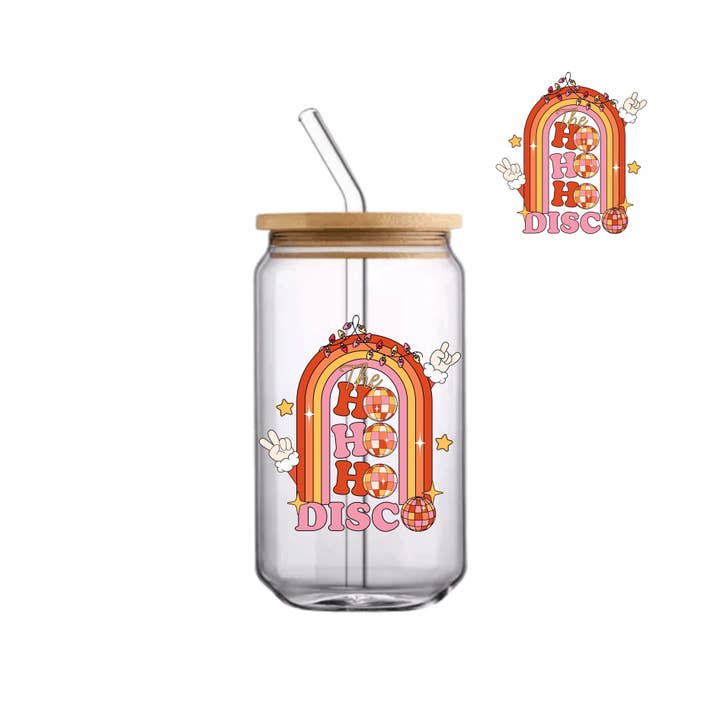 Weavey Studio - Wholesale Drinking glass/cup - HO HO HO disco ball beer can libbey glass tumbler gift1