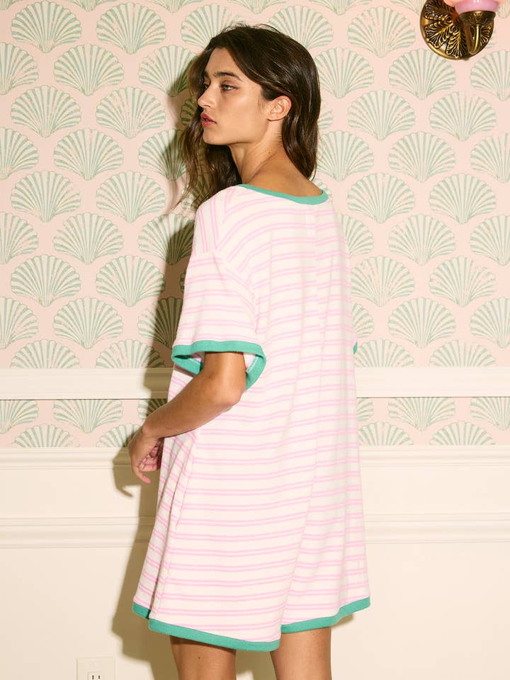 BUCKETLIST INC - Wholesale Romper - Women's - R5596A Striped Knit Binding Details V-neck Romper26