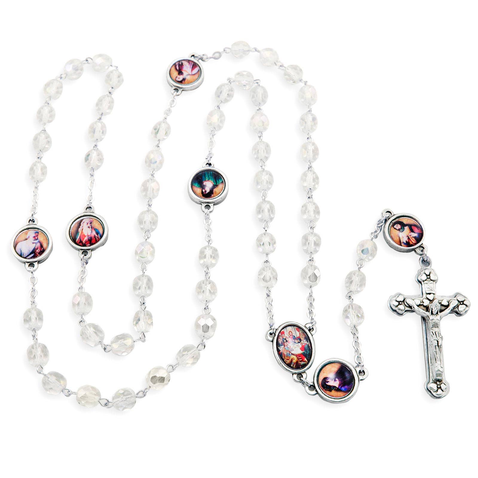 RM Trading - Wholesale Prayer Beads Necklace - Apostles Rosary Clear Crystal Beads and Booklet3