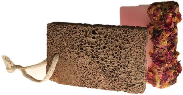 Ancient Wisdom – wholesale Bath pouf/sponge – Volcanic Foot Stone -Square Soap Shape1
