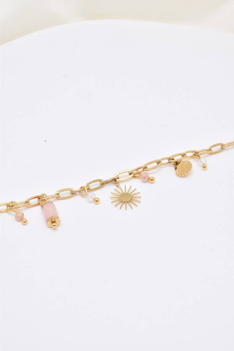 Kapyco - Wholesale Charm/Dangle Bracelet - Stainless steel charm bracelet - BR110336OR-RO2