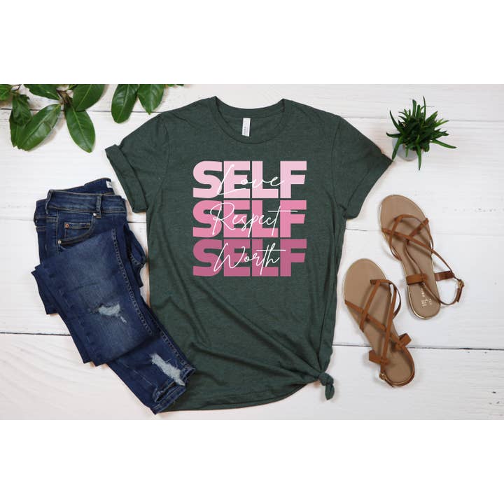 Amour de soi, respect de soi, confiance en soi, digne de soi, chemise d'amour de soi, chemise je suis une femme, chemise de motivation, chemise digne, chemise de positivité pour la vente par PrimestoreUS