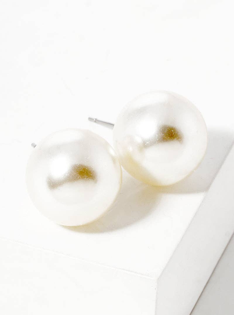 Wild Honey - Wholesale Stud/Post Earrings - 18Mm Pearl Post Stud Earrings1