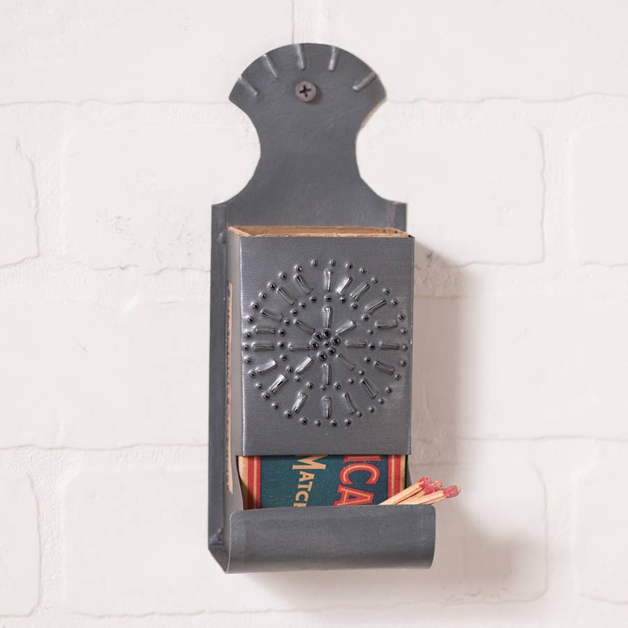 Irvin's Tinware - Wholesale Match Holder - Match Box in Antique Tin1