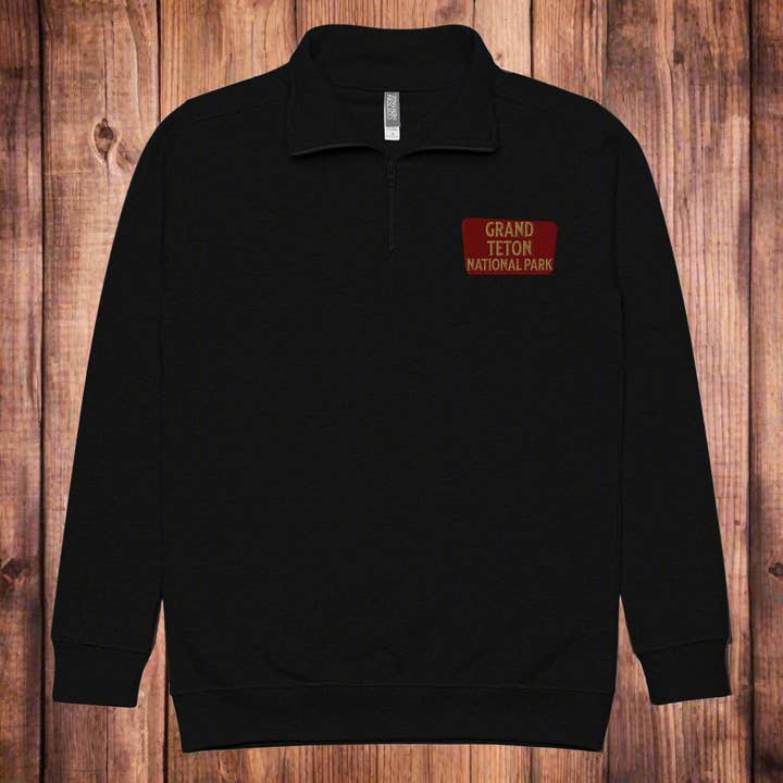 Grand Teton National Park 1/4 Zip Fleece Pullover for wholesale by Park Service Apparel