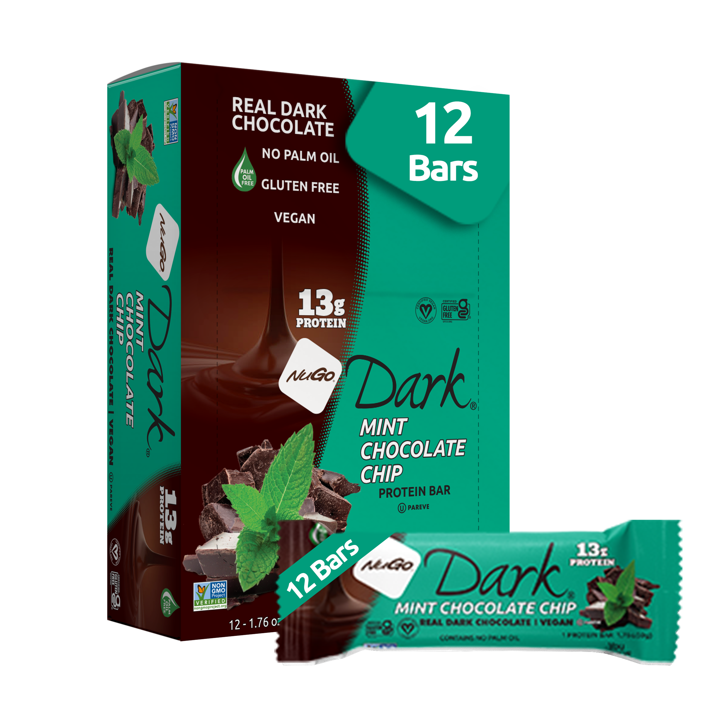 NuGo Nutrition - Wholesale Snack Bar - NuGo Dark Mint Chocolate Chip Protein Bar1