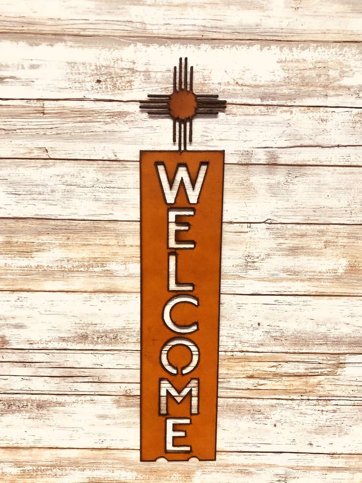 Zia Desert Southwestern New Mexico Welcome Sign for wholesale by Universal Ironworks USA
