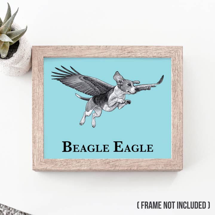 Whatif Creations - Wholesale Art Print - Beagle Eagle 8x10" Art Print1