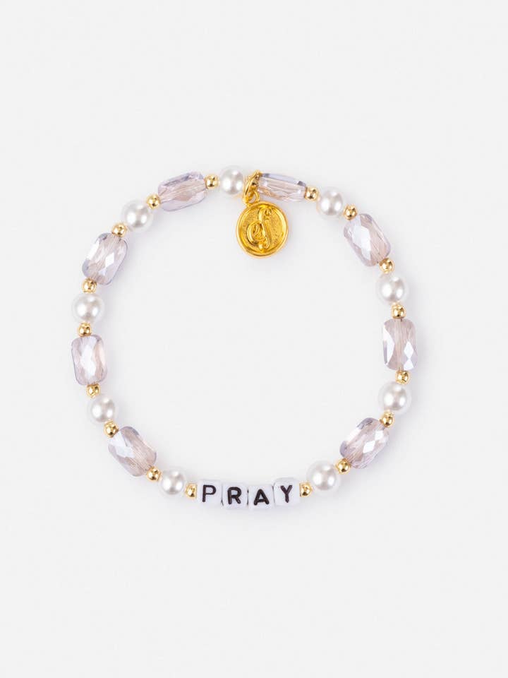 Pray Pearl Letter Bracelet for wholesale by Elevated Faith