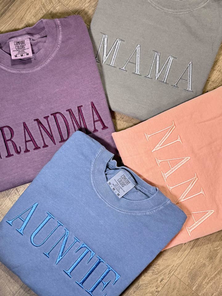 CUSTOM EMBROIDERED MOTHERS DAY T-SHIRT and other Purchase Wholesale custom embroidery. Free Returns & Net 60 Terms on Faire trending on Faire.