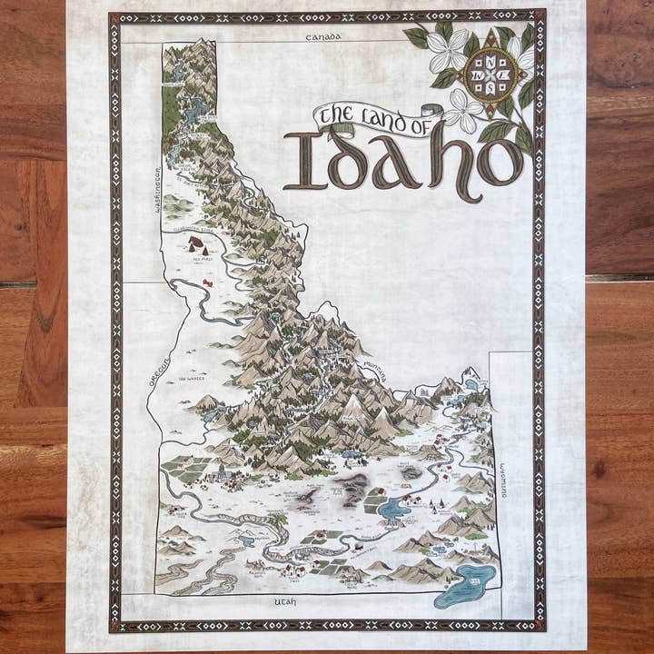 Storymakers Trading Co. - Venta al por mayor Mapas - Mapa de Idaho - Mapa de fantasía dibujado a mano de Idaho4
