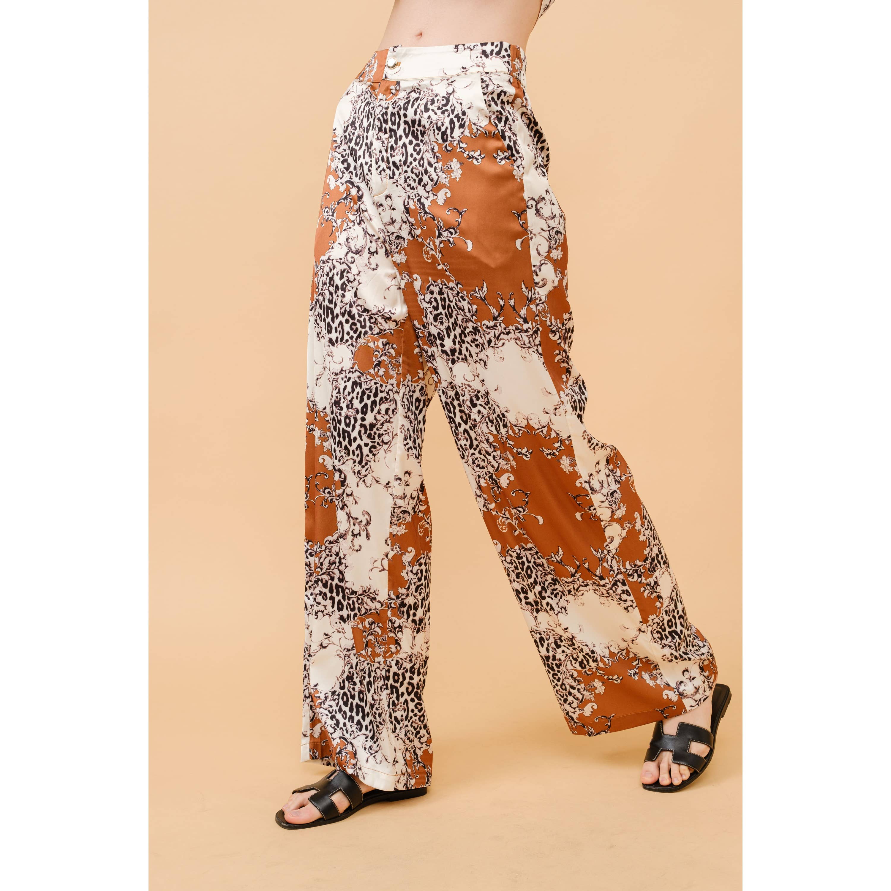 INA - Wholesale Pants - Women's - High Waist Animal Print Wide Pants3