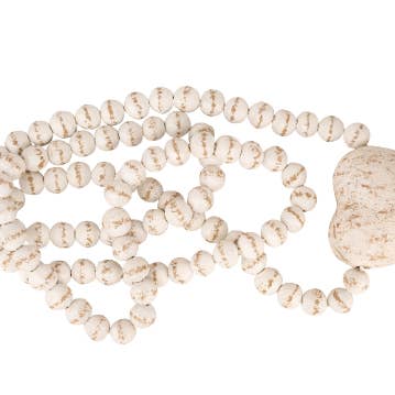 LIQUIDAÇÃO-Coração Branco de Fazenda-Contas de Rosário de Argila-107 cm-24 € por atacado de My Amigos Imports