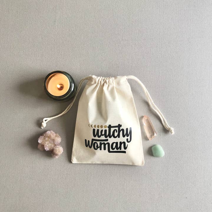 Wishcraft Goods - Venta al por mayor Bolso pequeño - Mujer - Bolsa con cordón para tarot y cristales de Witchy Woman5