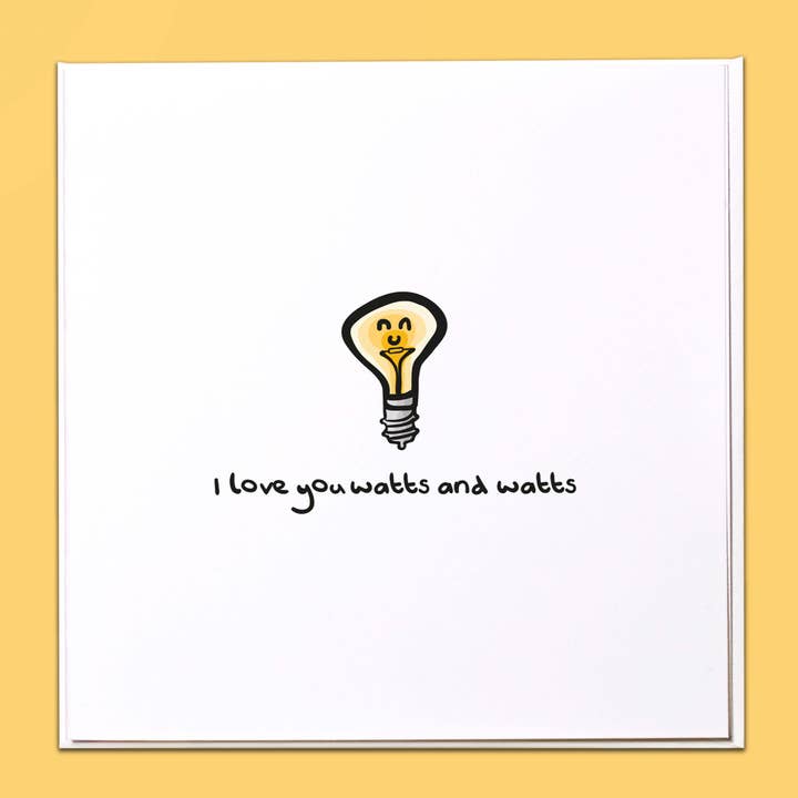 I love you watts and watts Greeting Card for wholesale by The Crafty Giraffe