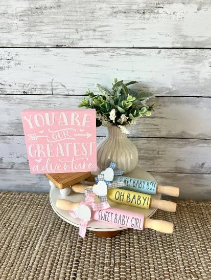 AH Designs 15 - Wholesale Decorative Tabletop Object - 7'' Baby tiered tray decor, mini rolling pin for tiered tray2